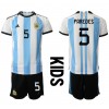 Baby Fußballbekleidung Argentinien Leandro Paredes #5 Heimtrikot WM 2022 Kurzarm (+ kurze hosen)